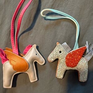 Unicorn Bag Charms with Glitter and Wings